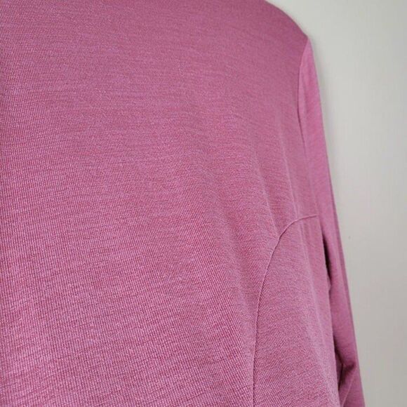 Soft Surroundings Size L Tamara Long Sleeve Asymmetrical Tunic Top Button Pink - Picture 10 of 12